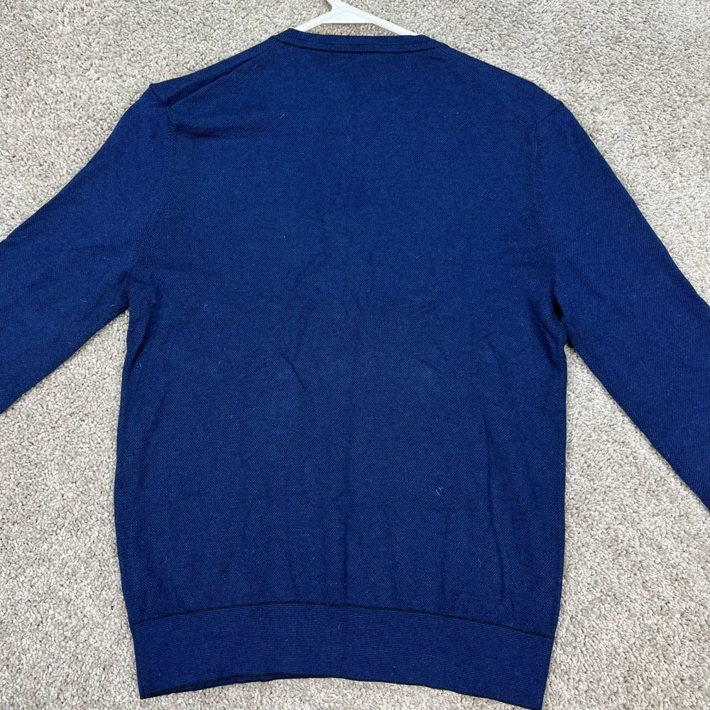 Banana Republic Sweater Mens Small Blue Long‎ Sleeve V-Neck Silk Cashmere Blend